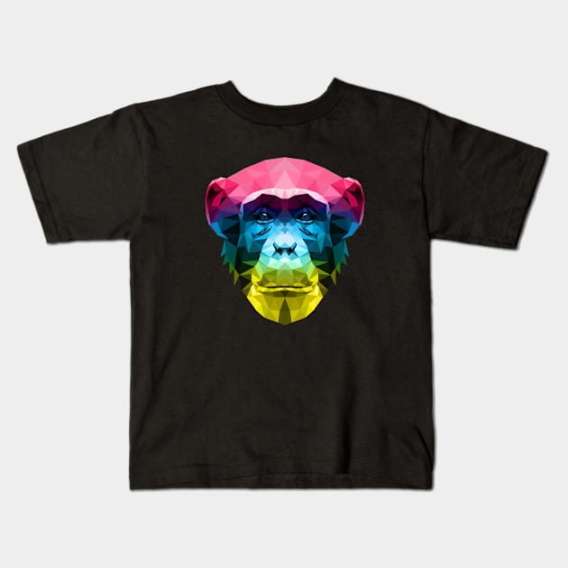 Color Chimp Kids T-Shirt by RekaPixel